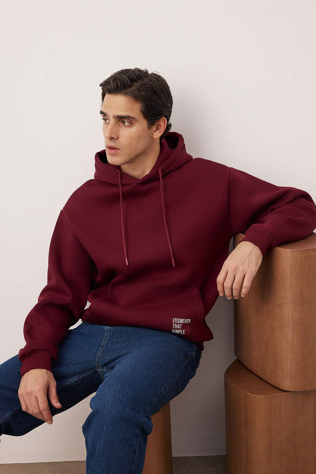TRENDYOL MAN Beyaz Oversize/Genis Kesim Kapusonlu Etiketli Ici Polar/S?cak Tutan Sweatshirt TMNAW21SW2005 - Trendyolmilla фото 75