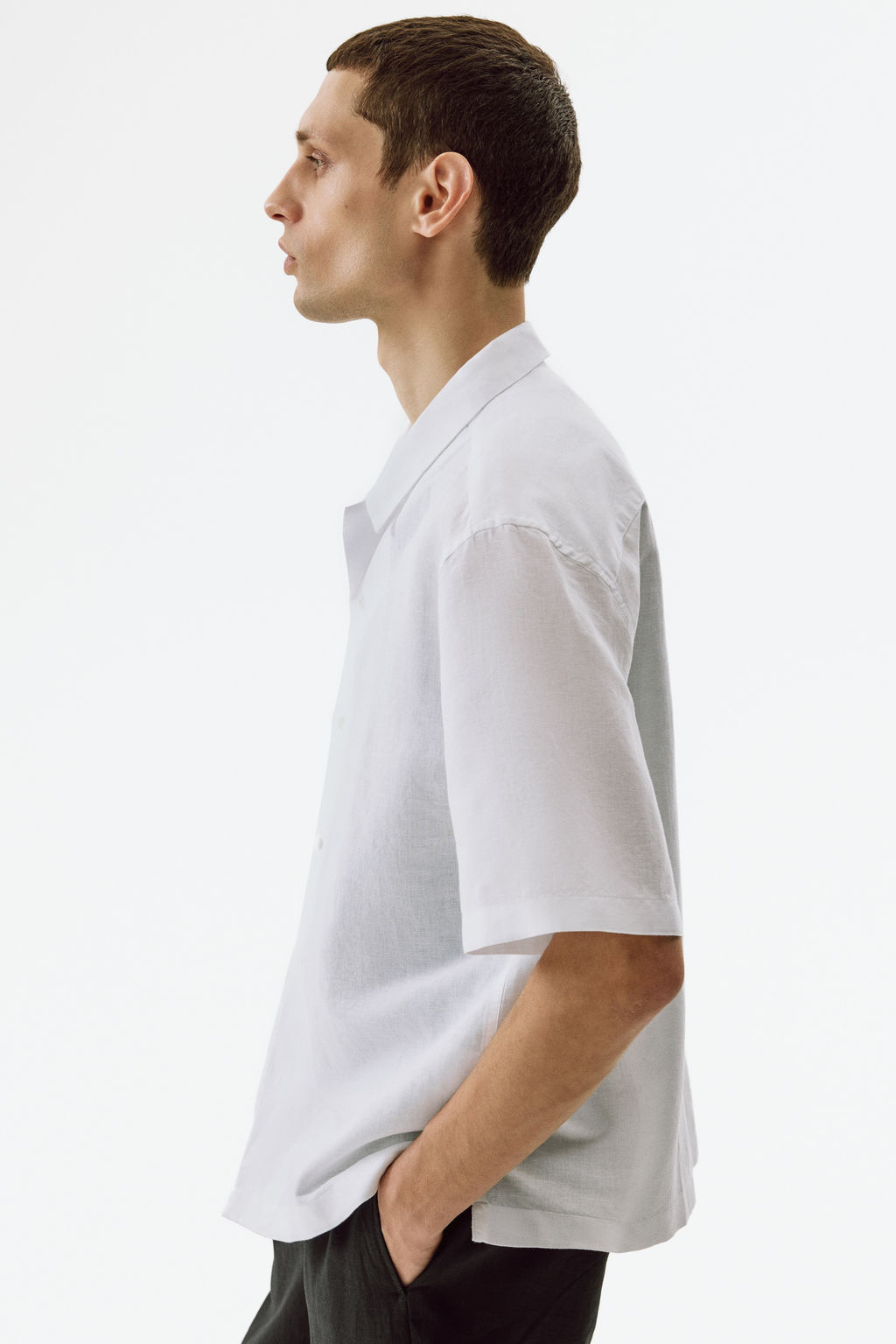 Camisa resort en mezcla de lino Relaxed Fit - H&m фото 12