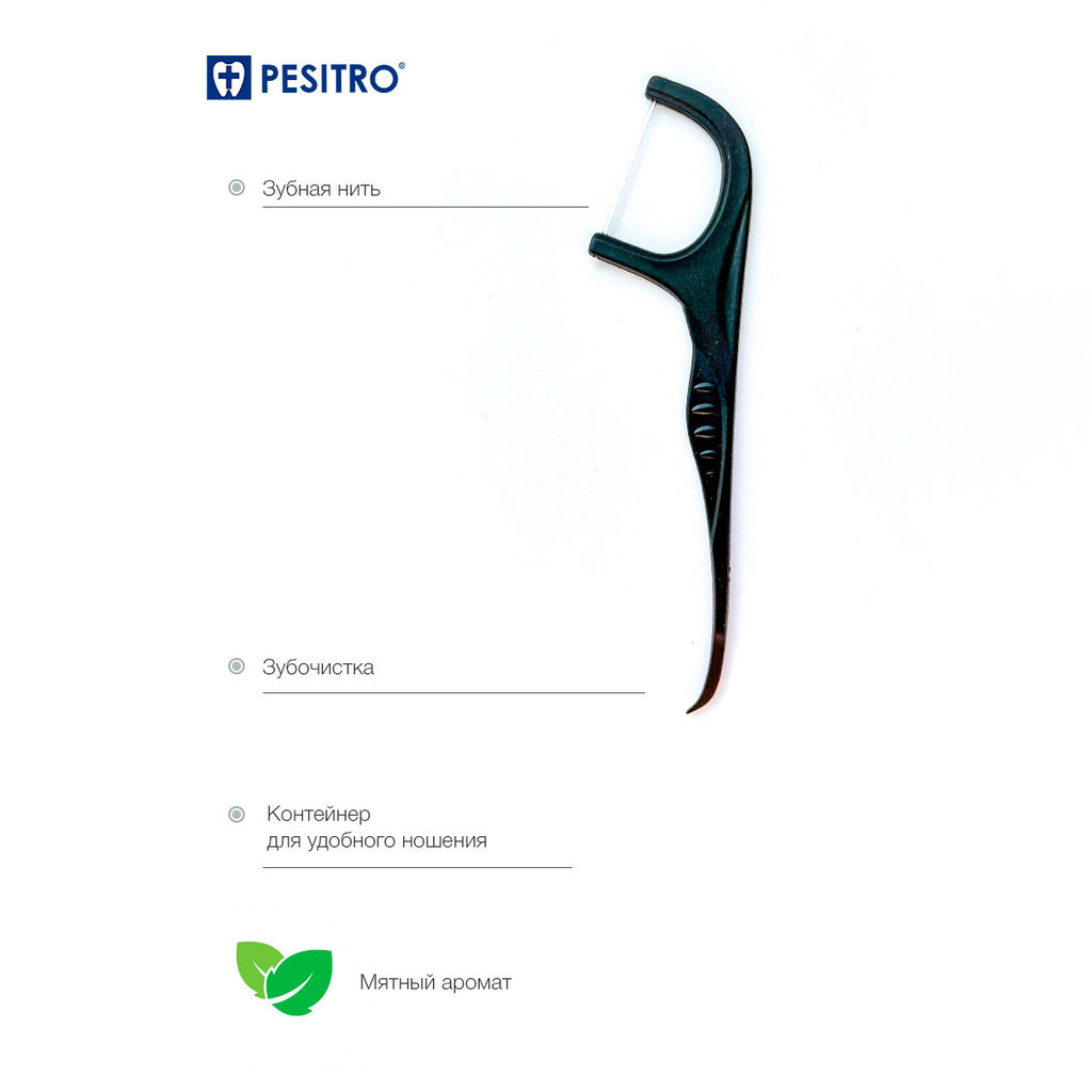 Флоссер Pesitro 100шт. + кейс, мята  фото 3
