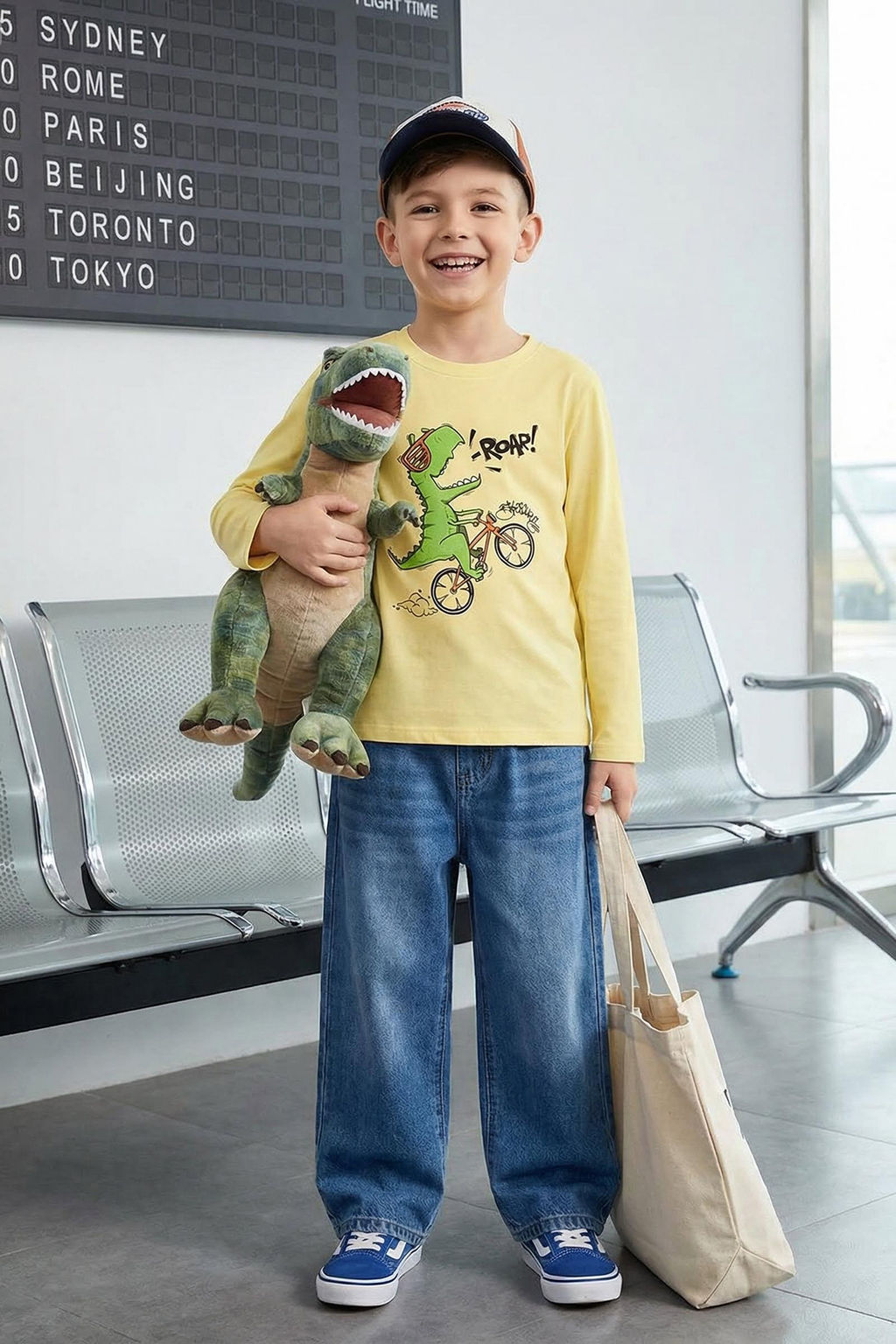 Lacivert Erkek Cocuk Hayvan Desenli Bisiklet Yaka Pamuklu Orme T-Shirt TKDAW25TS00009 - Trendyolmilla фото 19