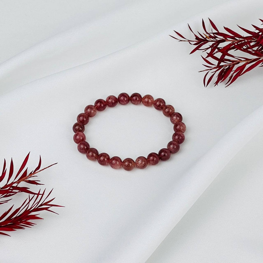 Браслет из Клубничного кварца - Радуга самоцветов фото 2