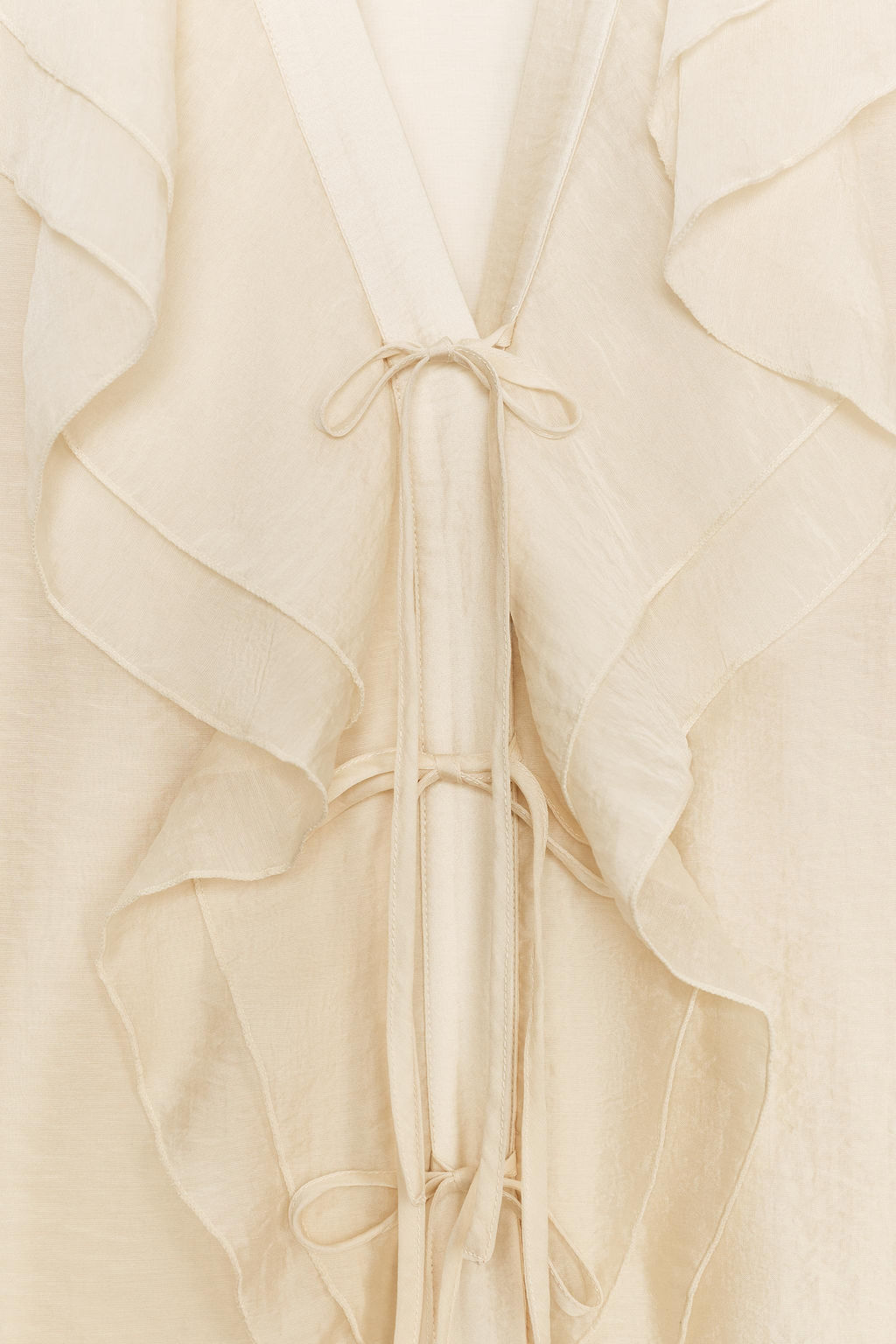 RUFFLED BLOUSE WITH TIES - Zara фото 8