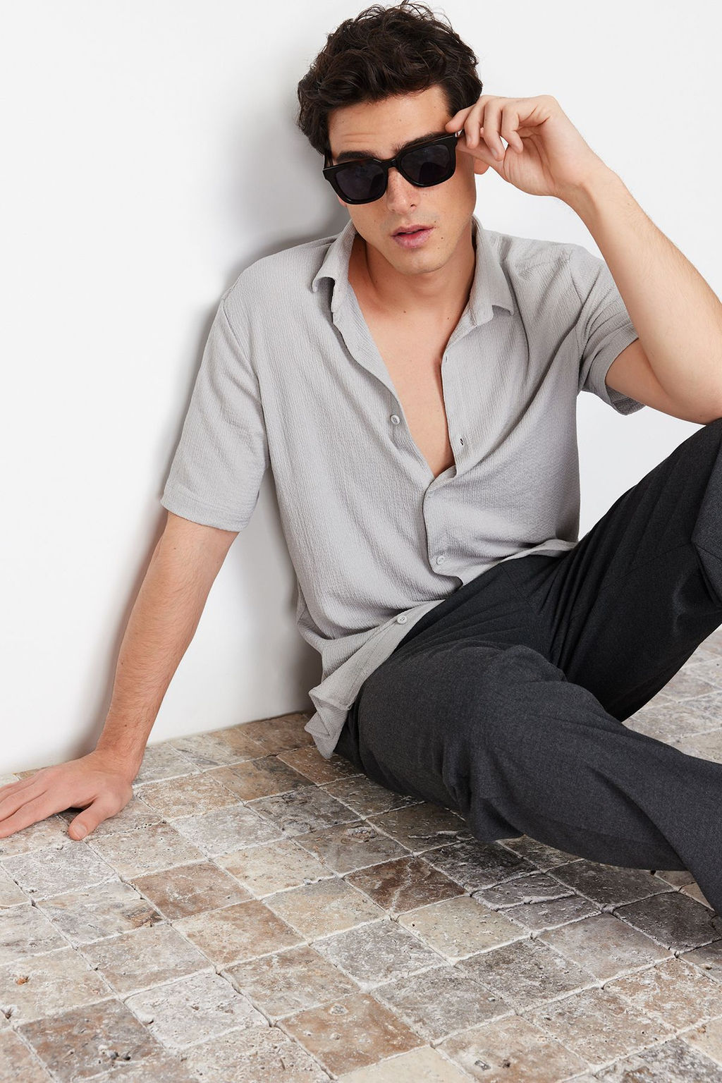 TRENDYOL MAN Haki Regular Fit K?sa Kol Yazl?k Dokulu Burumcuk Orme Gomlek TMNSS23GO00055 - Trendyolmilla фото 40