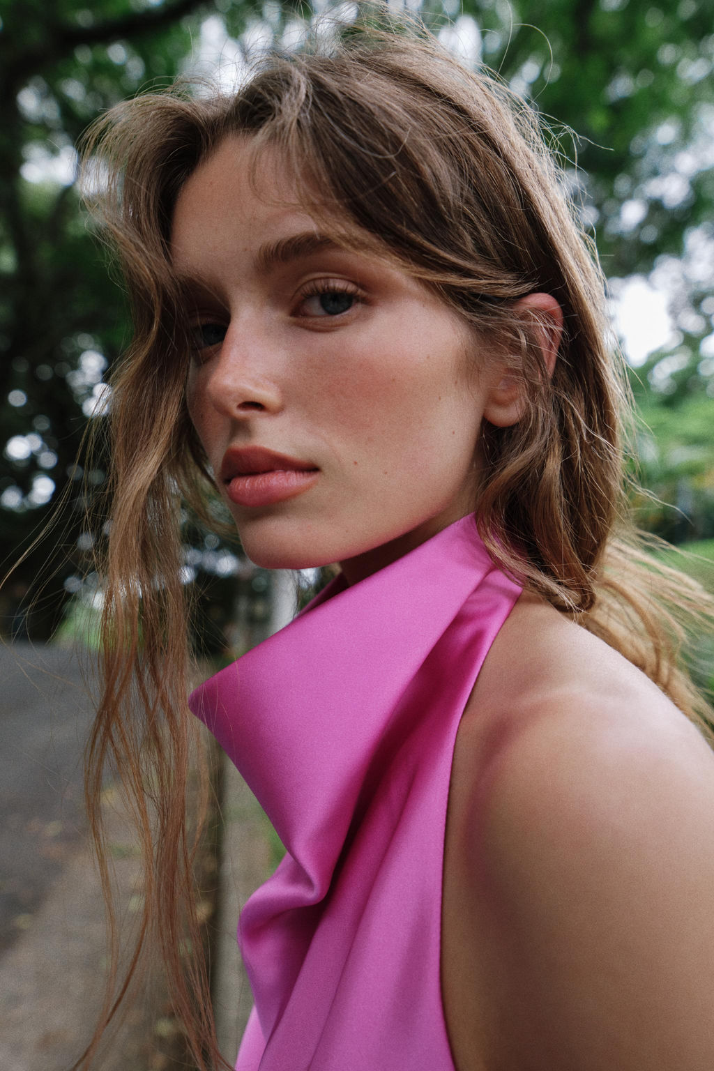 TOP HALTER SATINADO / Rosa / Lila - Zara фото 3