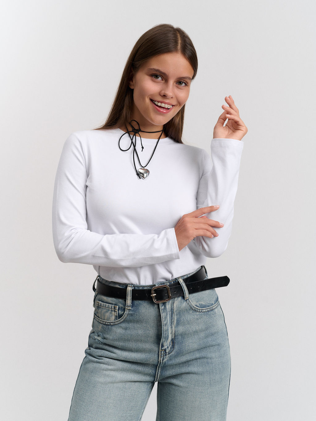 Лонгслив женский "Cкин" белый