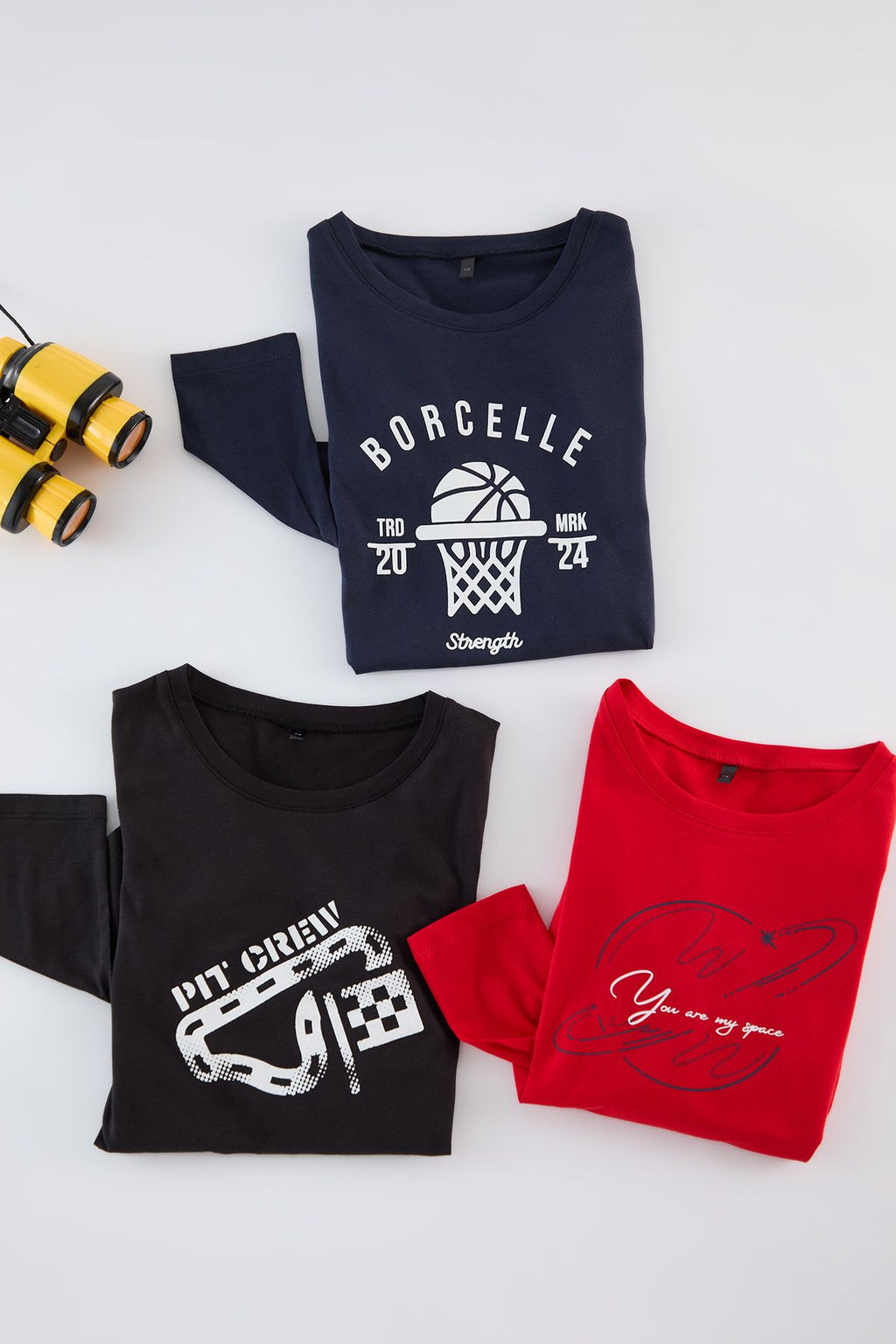 Turuncu-Lacivert-Ekru 3lu Erkek Cocuk Bask?l? Pamuklu Orme T-Shirt TKDAW25TS00012 - Trendyolmilla фото 2