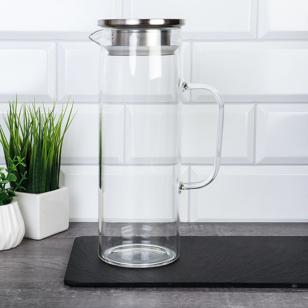 Цена за 1 шт. Кувшин 1200 мл / LCWJ6902 /уп 40/Металлическая крышка - ГалеонТрейд фото 5