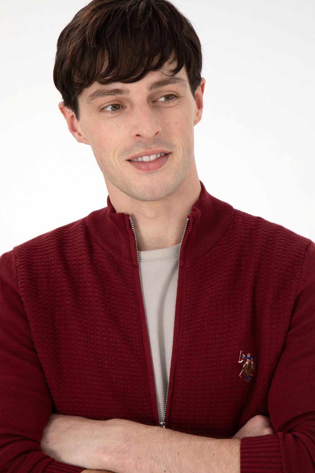 Мужской бордовый базовый трикотажный кардиган Неожиданная скидка в корзине - U.s. polo assn фото 9