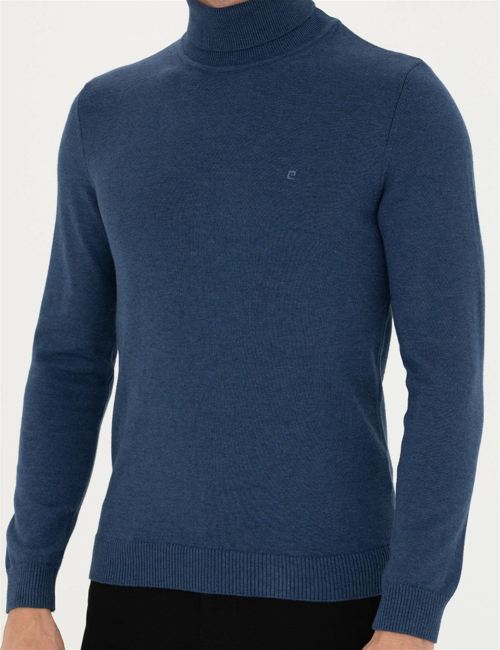 _ndigo Melanj Slim Fit Bal_k__ Yaka Basic Triko Kazak - Pierre cardin фото 6