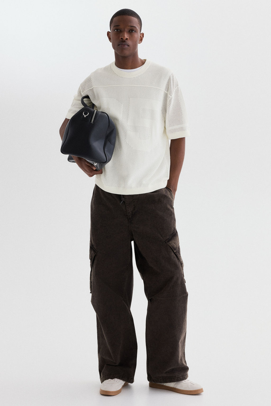 Camiseta de malla Boxy Relaxed Fit - H&m фото 6
