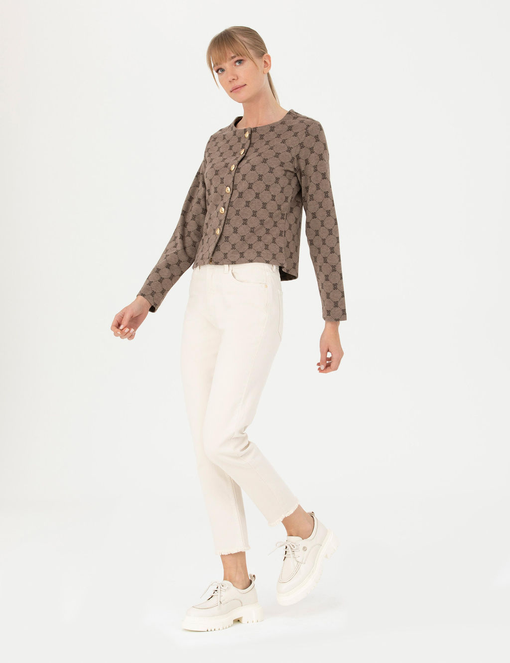 Krem Mom Fit Jean Pantolon