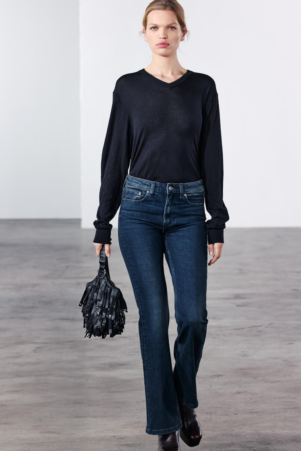 ZW COLLECTION BOOTCUT FULL LENGTH MID-WAIST JEANS - Zara фото 3