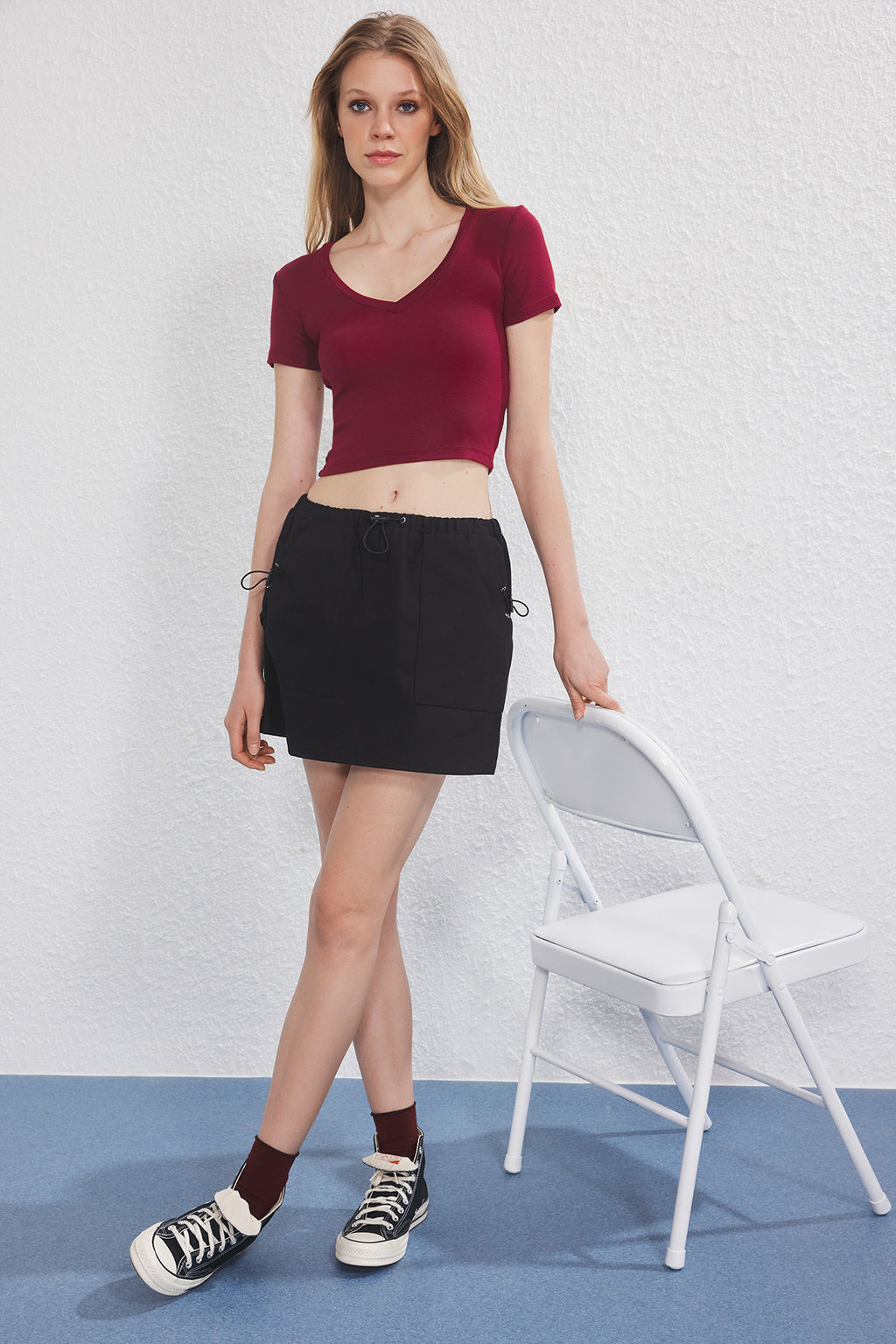 Trendyolmilla Siyah-Beyaz 2li Paket Orme Bluz TWOSS25BZ00504 фото 10