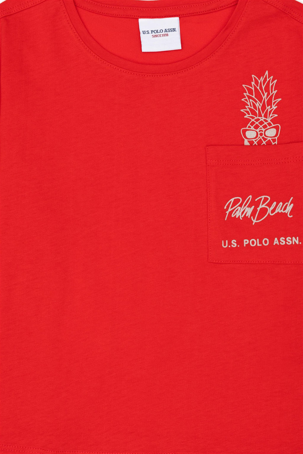 U. S. Polo Assn Красная футболка с круглым вырезом для девочек - U.s. polo assn фото 8