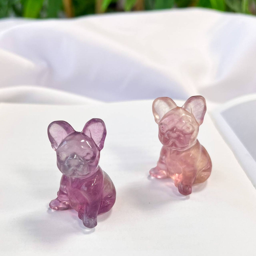 Фигурка Французский Бульдог из Флюорита - Радуга самоцветов фото 3
