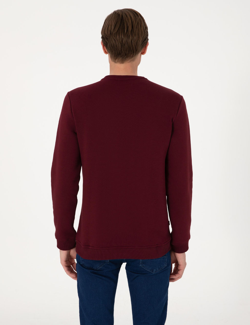 Bordo 3 _plik Regular Fit __i Polarl_ Bisiklet Yaka Basic Sweatshirt - Pierre cardin фото 5