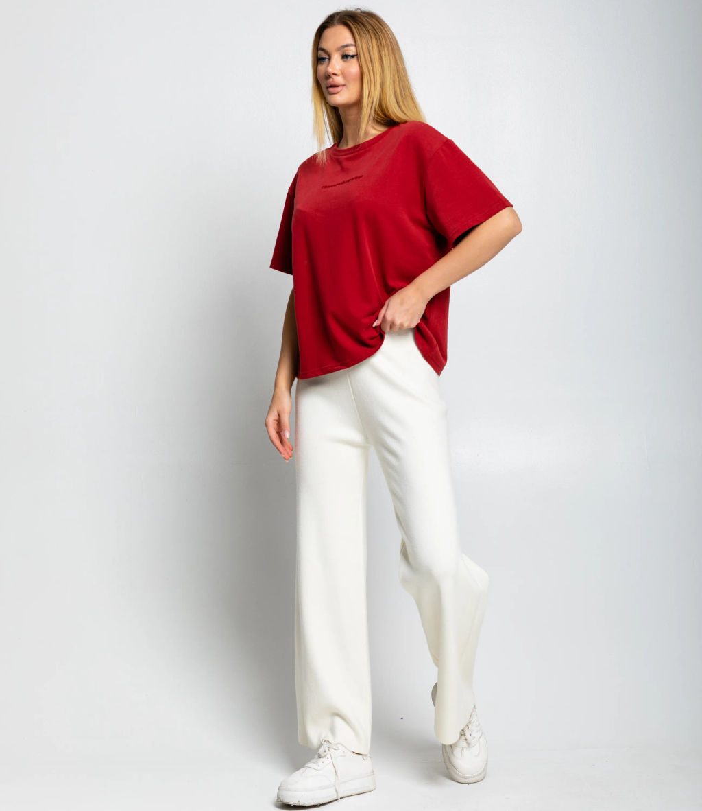 Футболка #КТ8037, тёмно-красный - Dommod фото 4