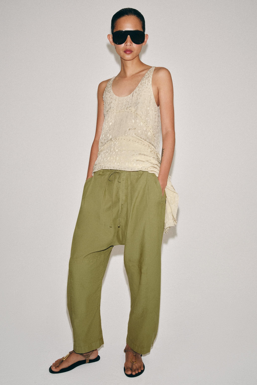 PANTAL?N JOGGER ZW COLLECTION / Khaki - Zara фото 5