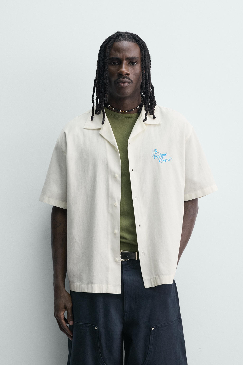 CAMISA RELAXED FIT LYOCELL - ALGOD?N ESTAMPADOS / Blanco roto - Zara фото 2