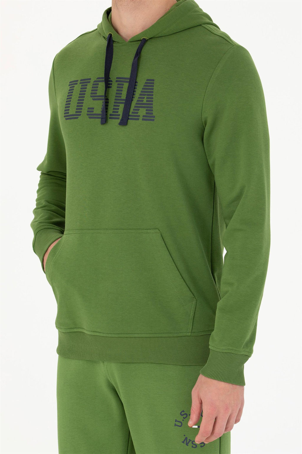 U. S. Polo Assn Мужская зеленая базовая толстовка с капюшоном - U.s. polo assn фото 6