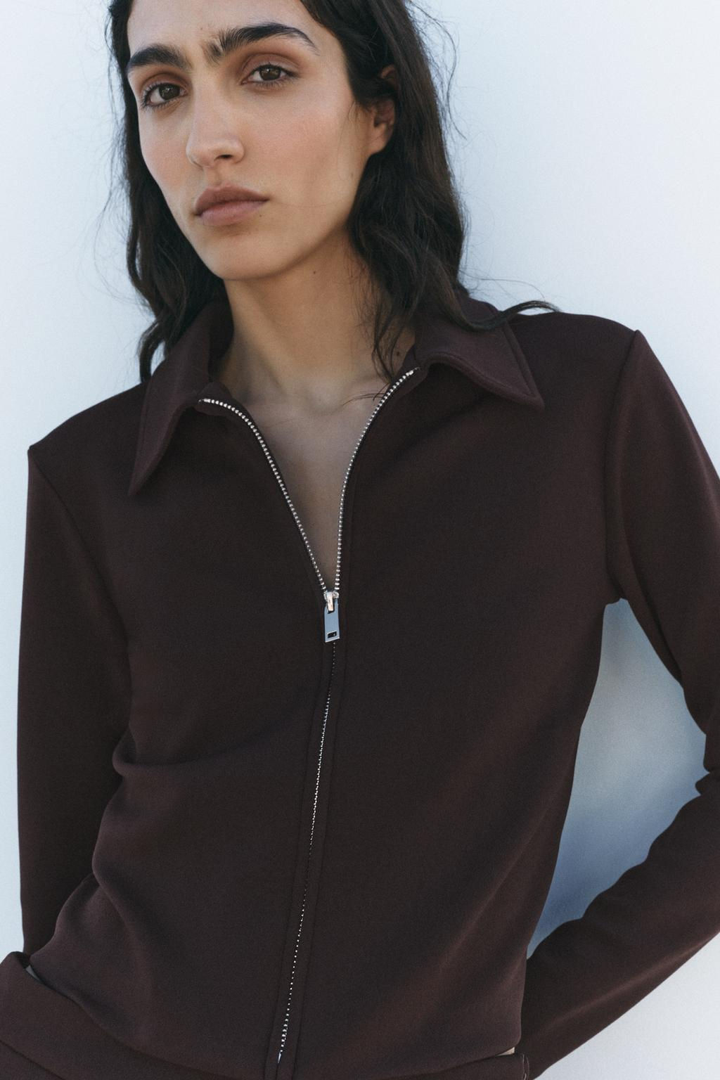 CREPE ZIP-UP JACKET - Zara фото 4