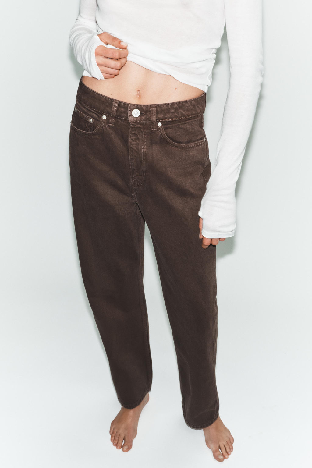 TRF MOM FIT HIGH-WAIST JEANS - Zara фото 3