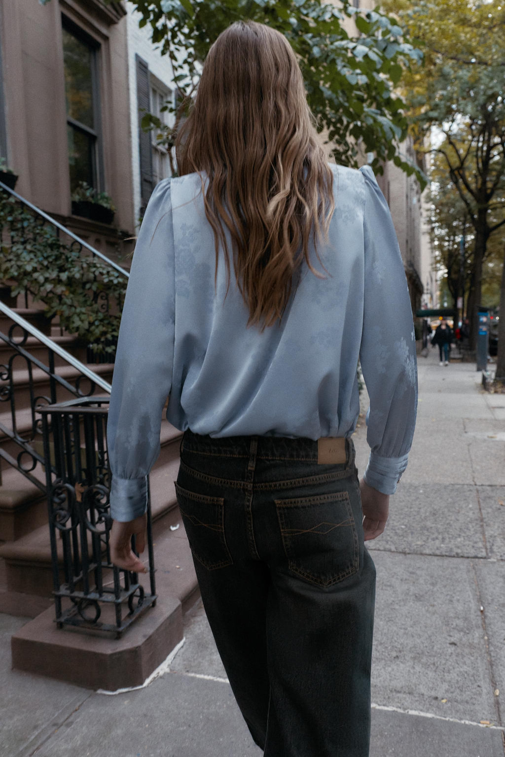 SATIN-FINISH JACQUARD SHIRT WITH BOW - Zara фото 2