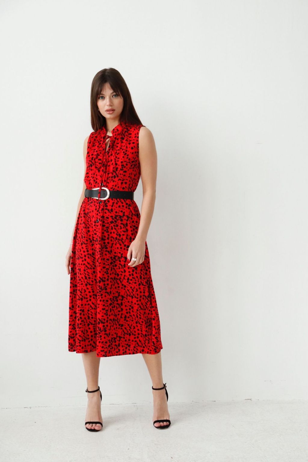 9242 Платье, как из к/ф Красотка, красное с пятнышками - Martichelli фото 6
