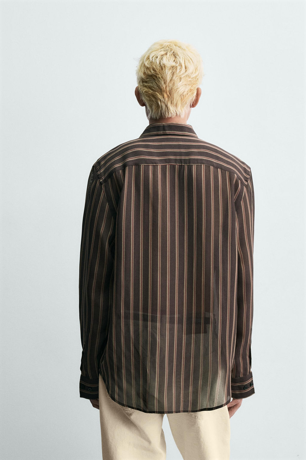 CAMISA FLUIDA RAYAS / Marr?n - Zara фото 3
