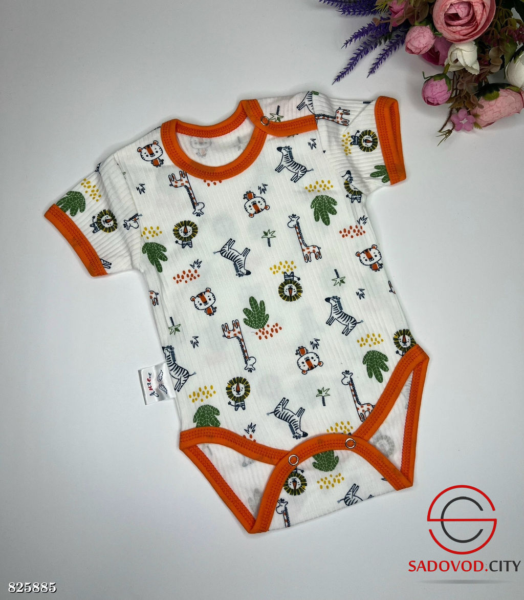 Боди с коротким рукавами для новорождённых 1 шт