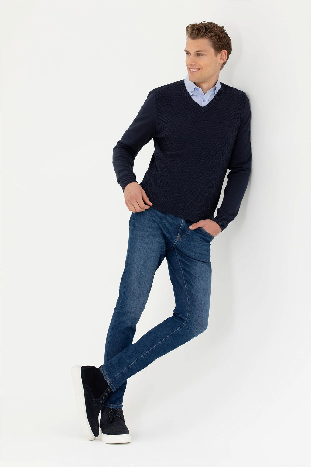 Мужской темно-синий свитер - U.s. polo assn фото 11