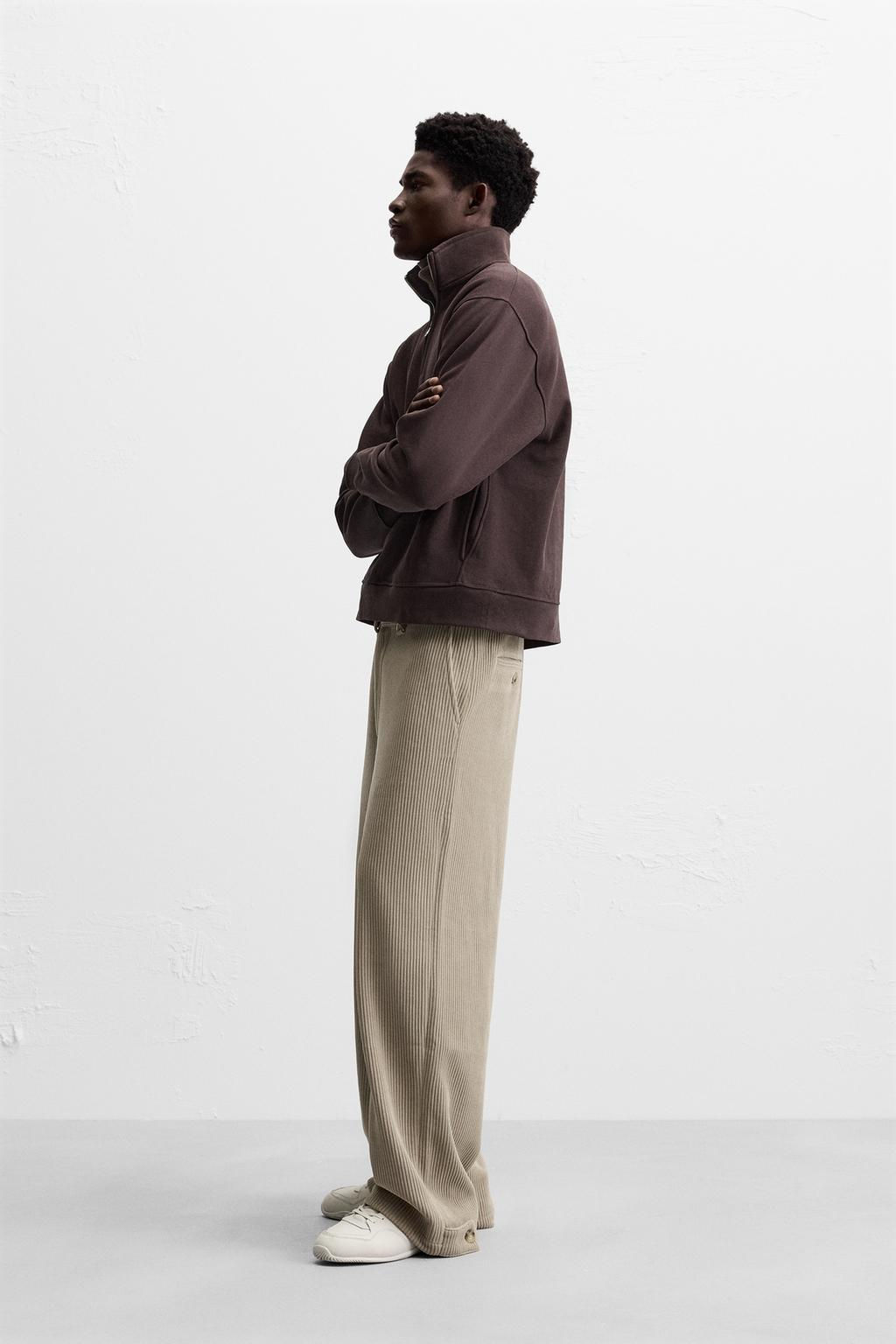 WIDE FIT CORDUROY TROUSERS - Zara фото 4