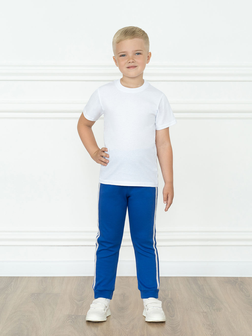 Штанишки детские васильковые с лампасами