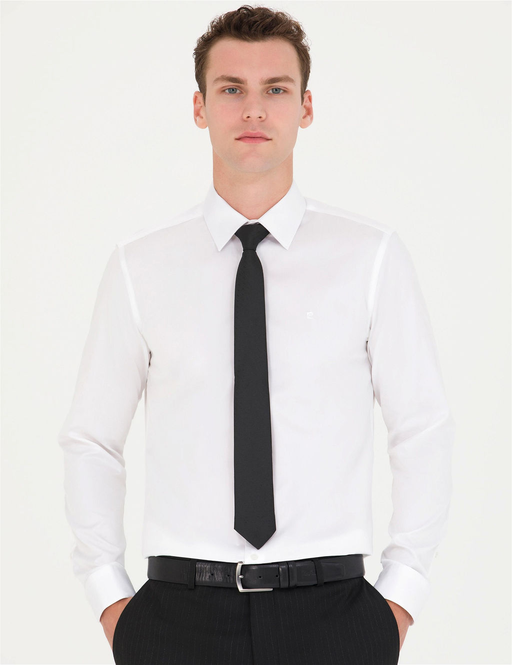 Beyaz Slim Fit Uzun Kollu Basic G_mlek - Pierre cardin фото 3