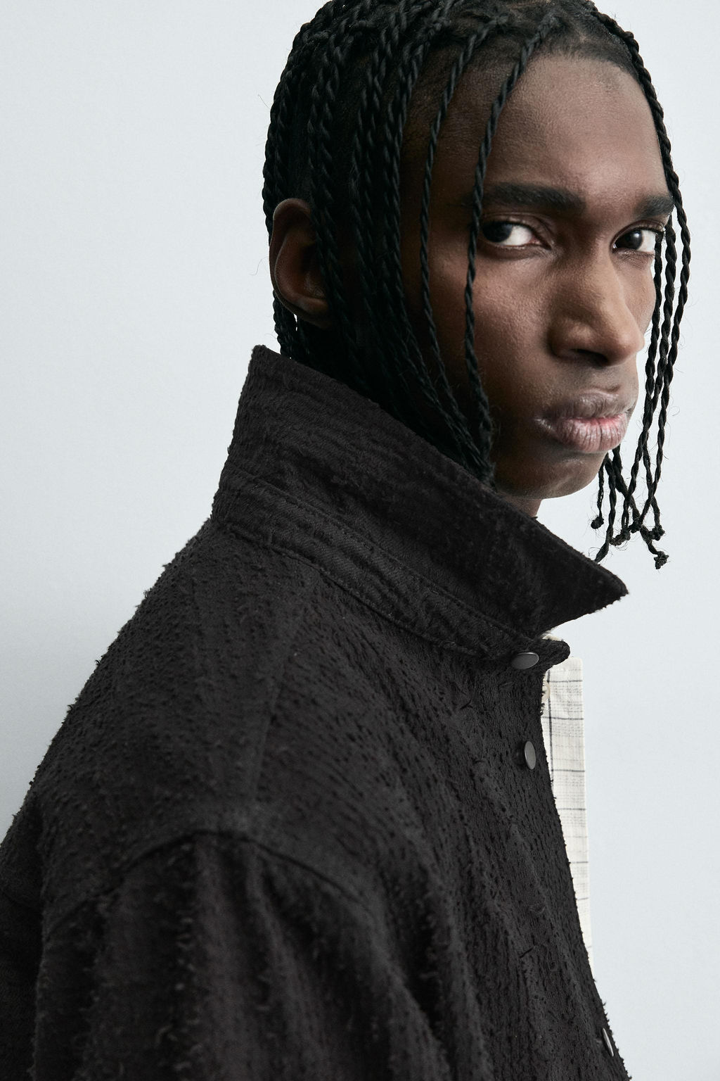 TEXTURED JACQUARD DENIM SHIRT - Zara фото 14