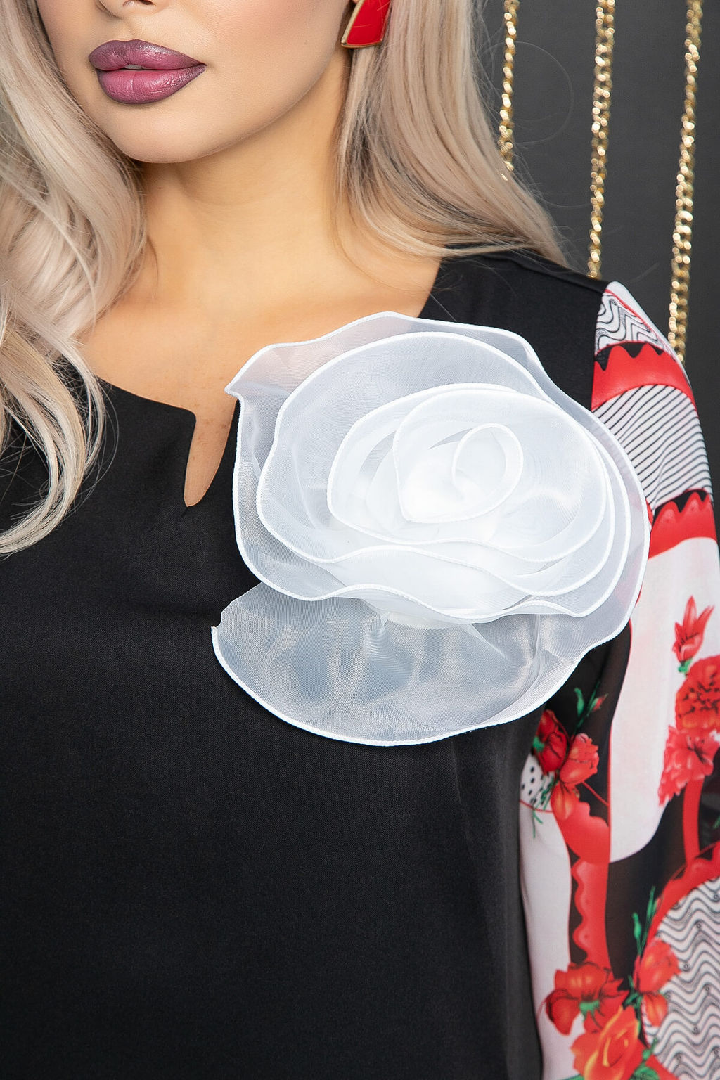 Платье Роза (черно-белое) П12121 - Lt collection фото 3