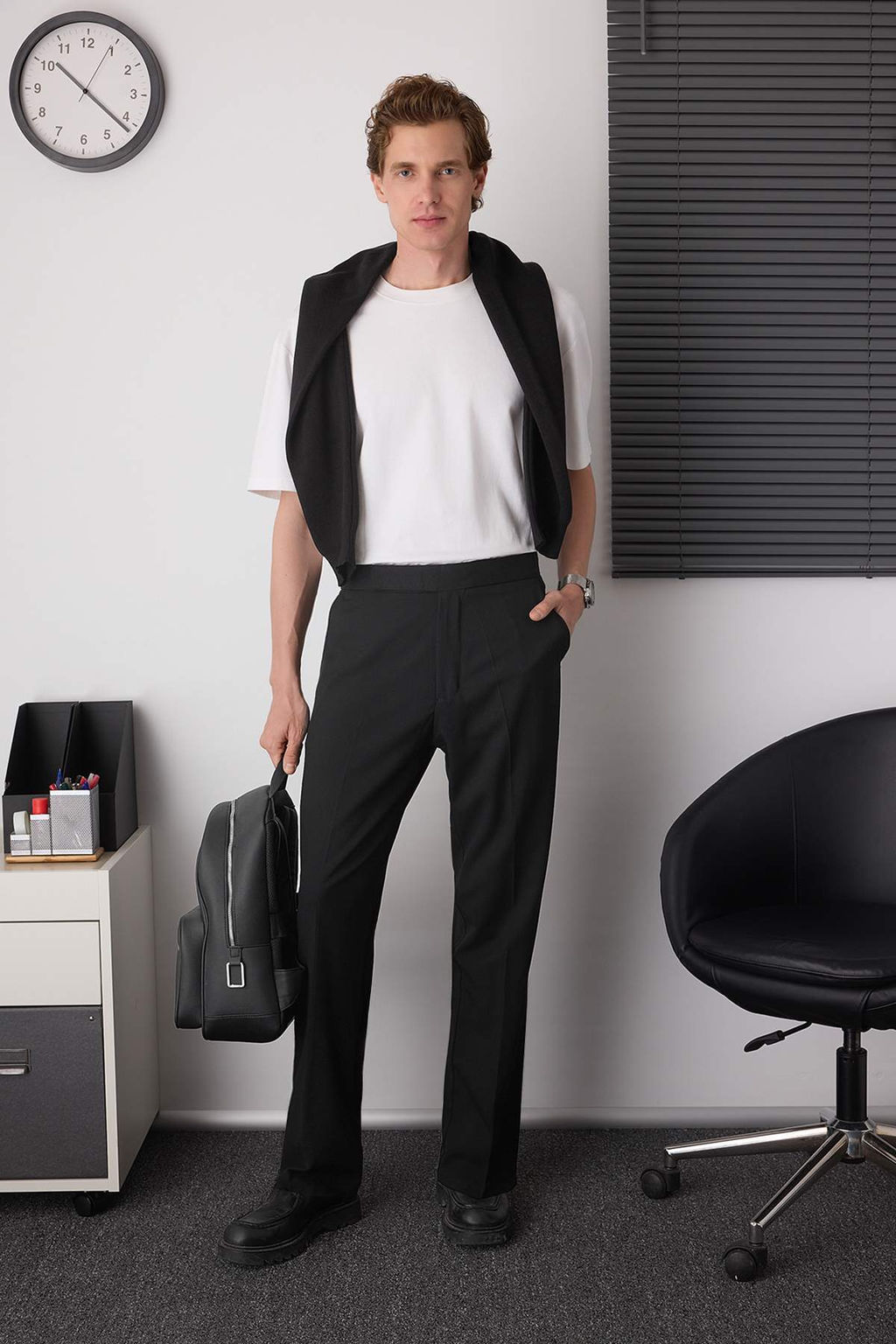 Siyah Erkek Yeni Italyan Kesim Kumas Pantolon TMNAW26PL00016 - Trendyolmilla фото 29