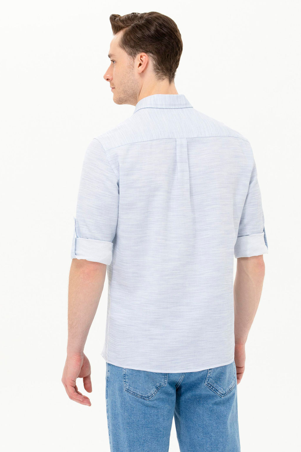 U. S. Polo Assn / Мужская синяя рубашка с длинным рукавом - U.s. polo assn фото 19