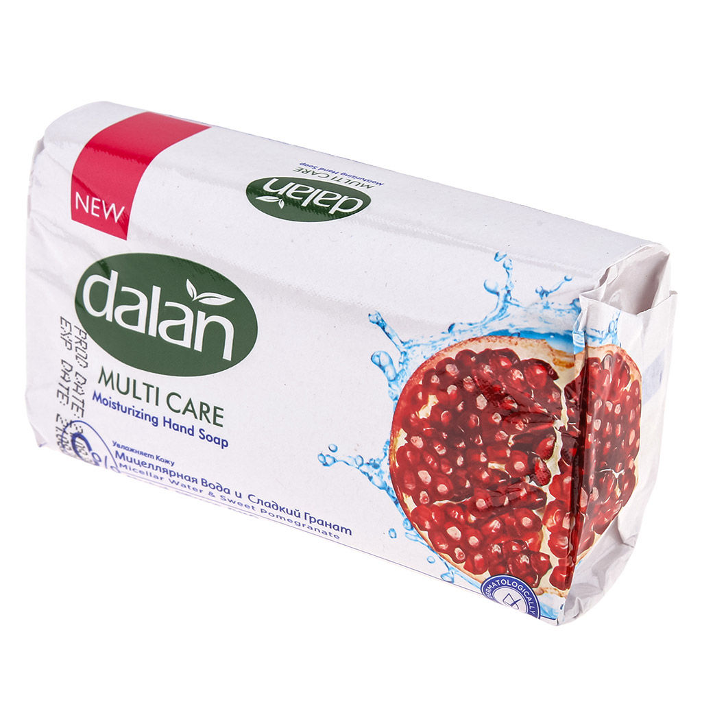 Цена за 6 шт. Мыло туалетное твердое Dalan Multi Care 150г, Мицелярная вода и Гранат (Турция)  фото 4