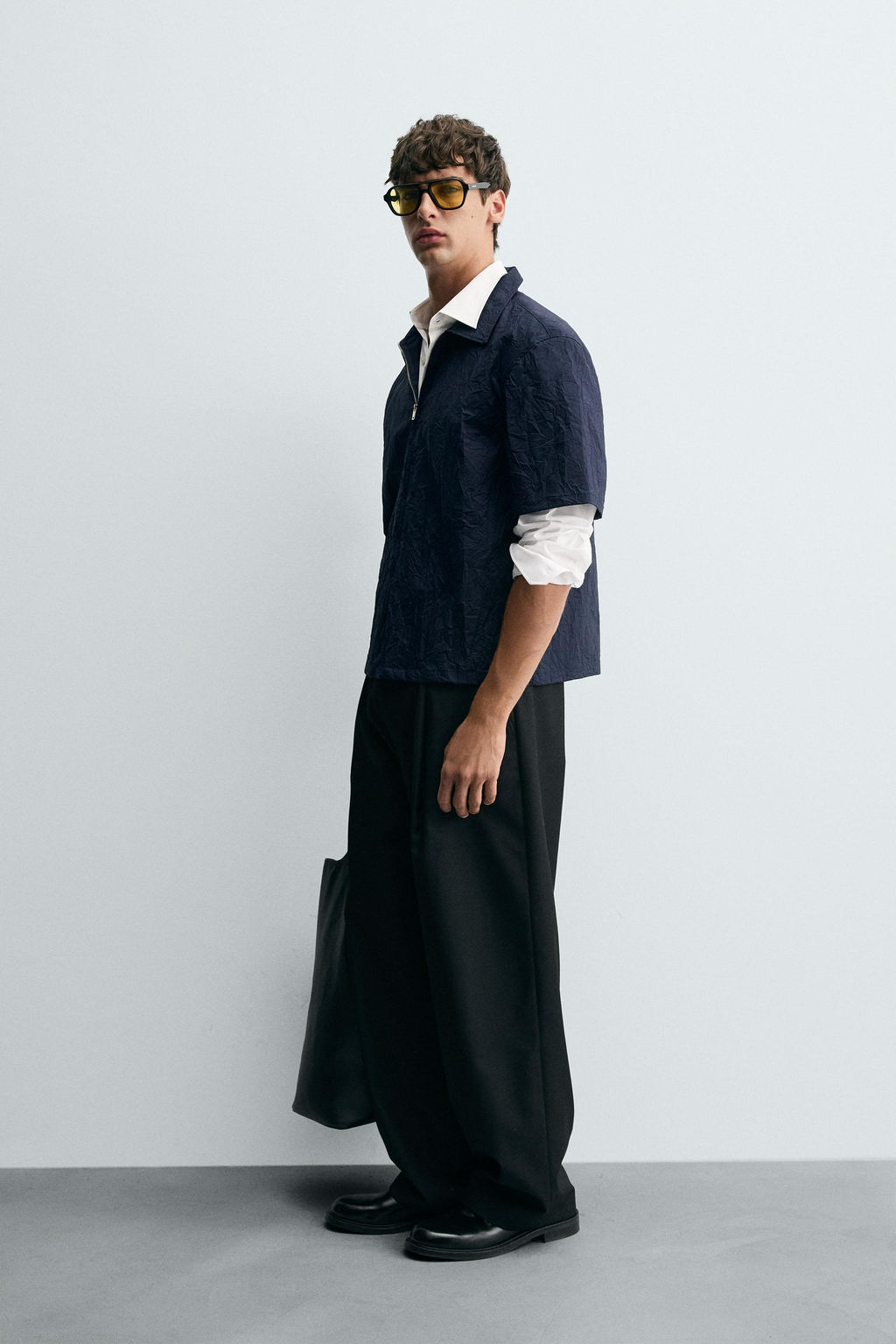 CREASED-EFFECT ZIP-UP SHIRT - Zara фото 4