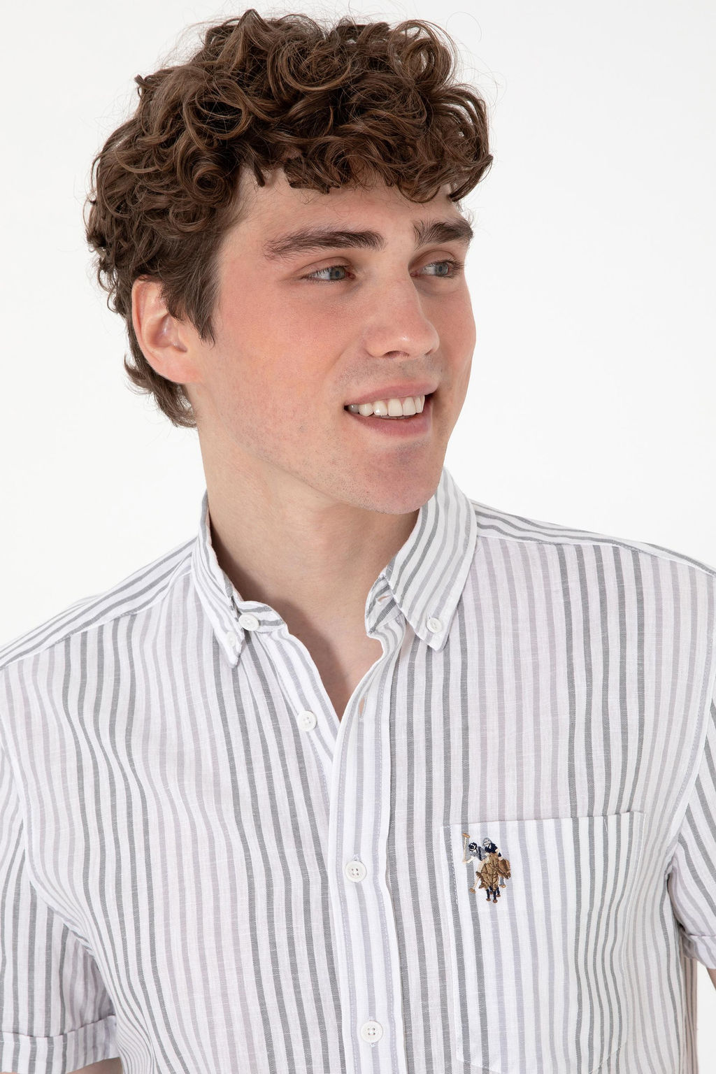 Erkek A__k Gri K_sa Kollu G_mlek Sepette S_rpriz _ndirim - U.s. polo assn фото 2