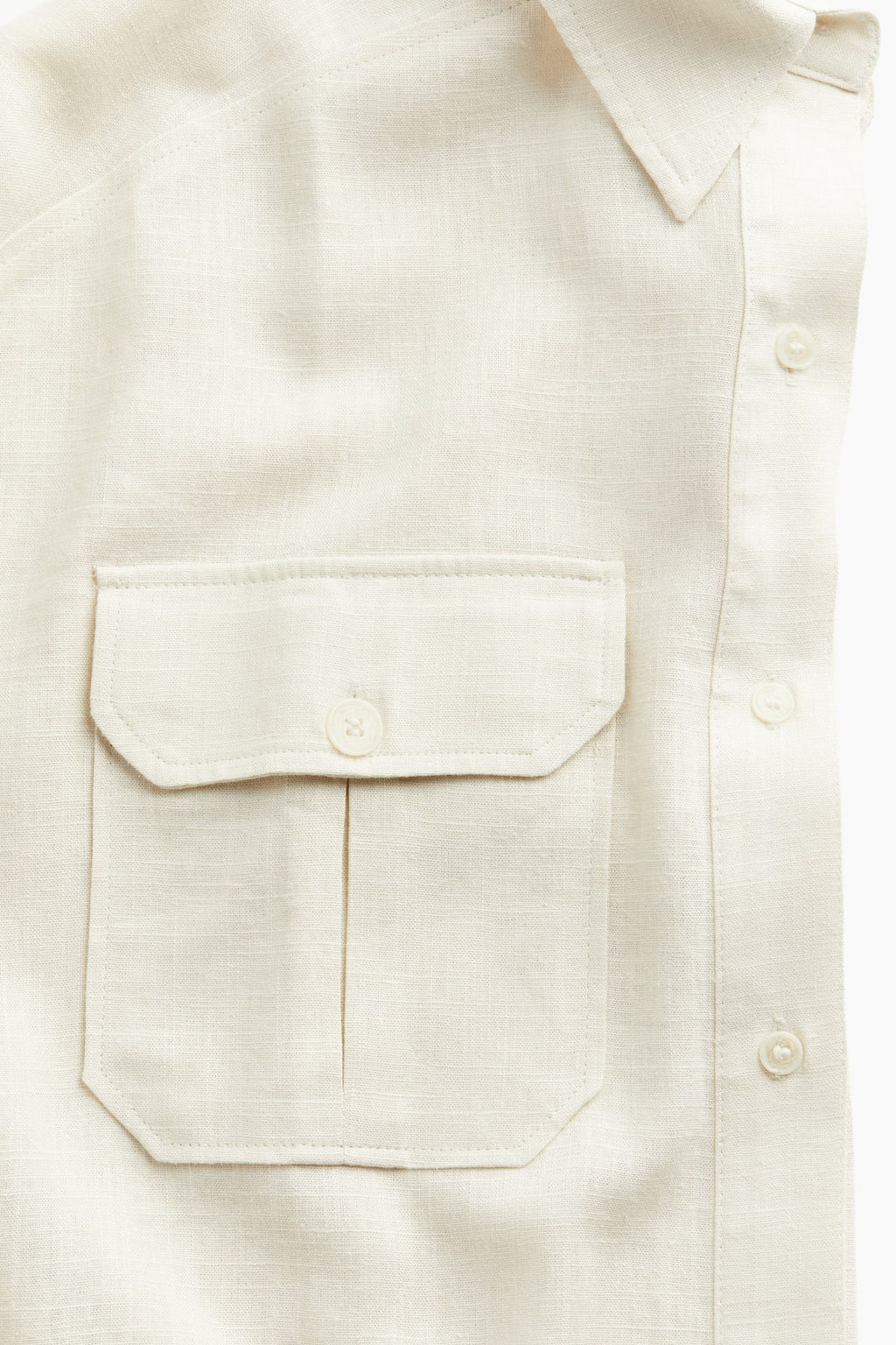 Camisa cargo oversize en mezcla de lino - H&m фото 6