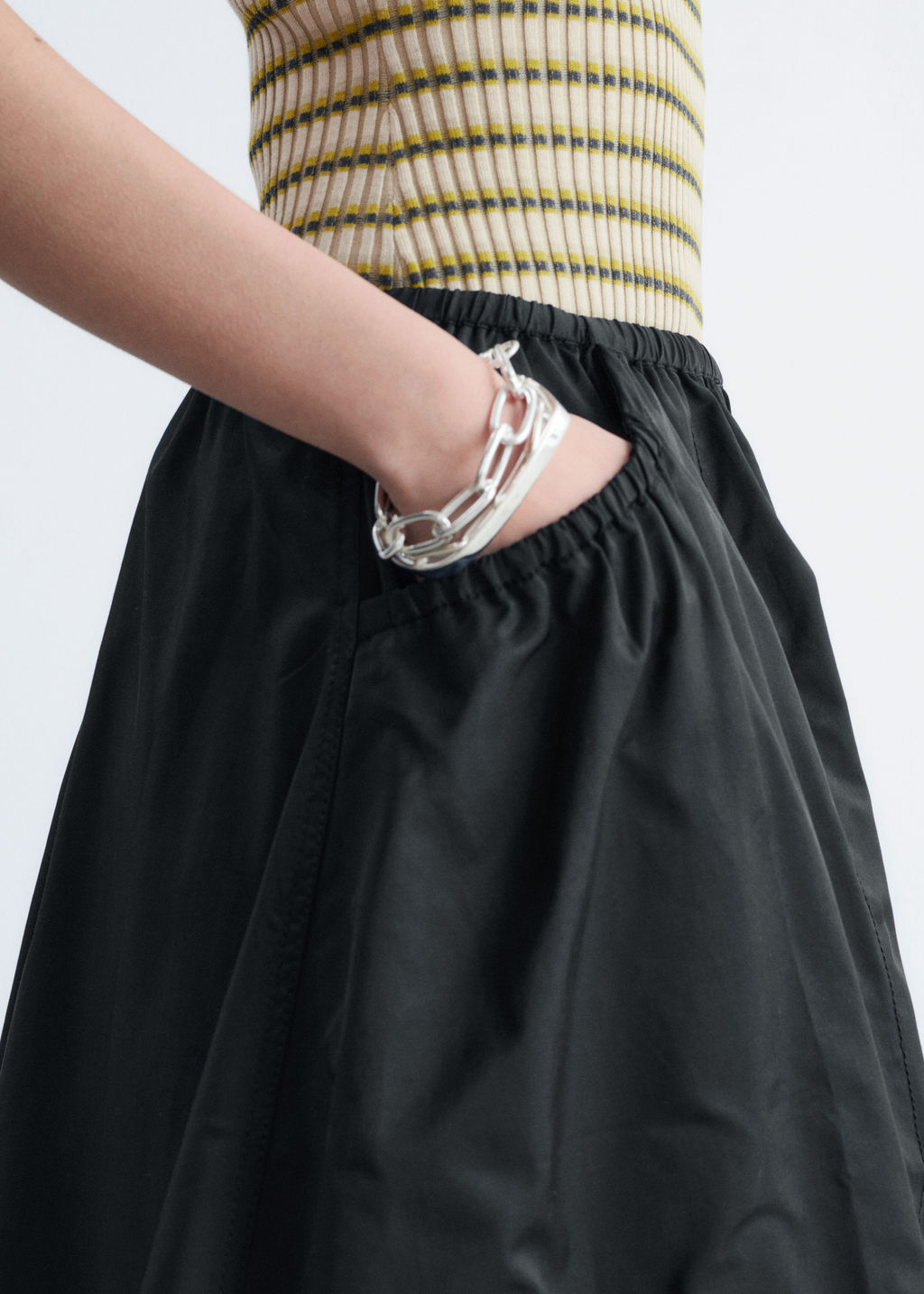 Falda midi de sarga fruncida - H&m фото 6
