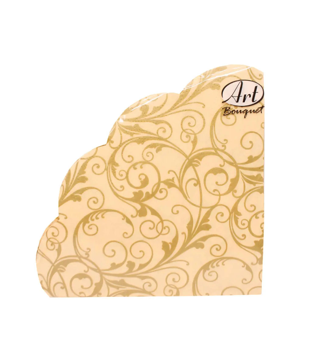 57001/ Салфетки бумажн.Art Bouquet Rondo /32см 3сл 12шт/ Очарование на кремовом.(15)