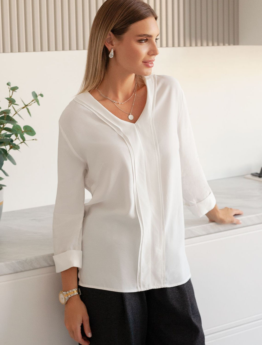 Летящая блузка из премиальной вискозы и лиоцелла