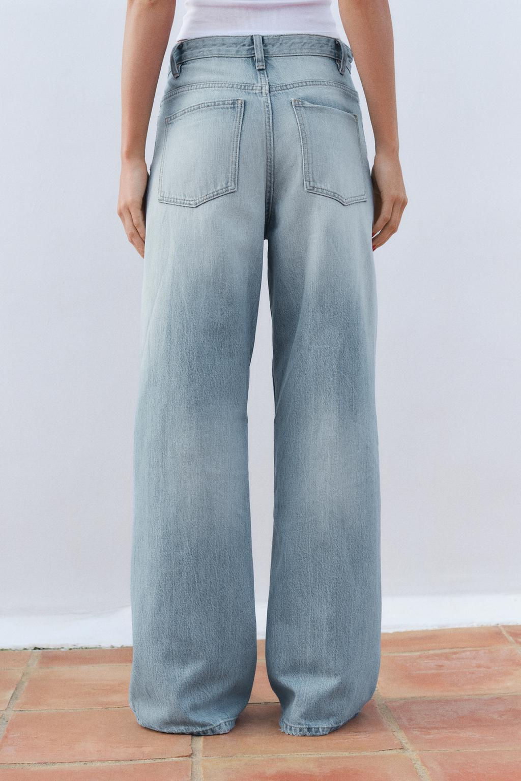 HIGH-WAIST WIDE-LEG TRF JEANS - Zara фото 7
