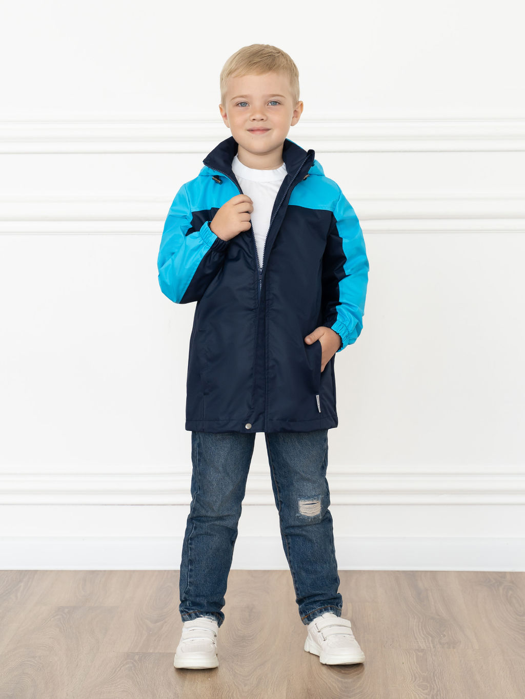 Ветровка детская синяя/бирюза 20-019/1 (110-116, 60)