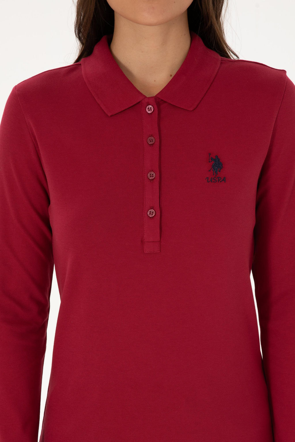 Kad_n Koyu Frambuaz Basic Sweatshirt Sepette S_rpriz _ndirim - U.s. polo assn фото 6