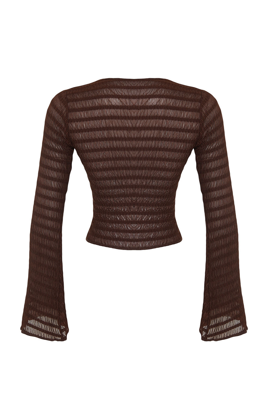 Trendyolmilla Ekru Premium Dokulu Fitted/Vucuda Oturan Baglama Detayl? Esnek Orme Bluz TWOSS24BZ00015 фото 16