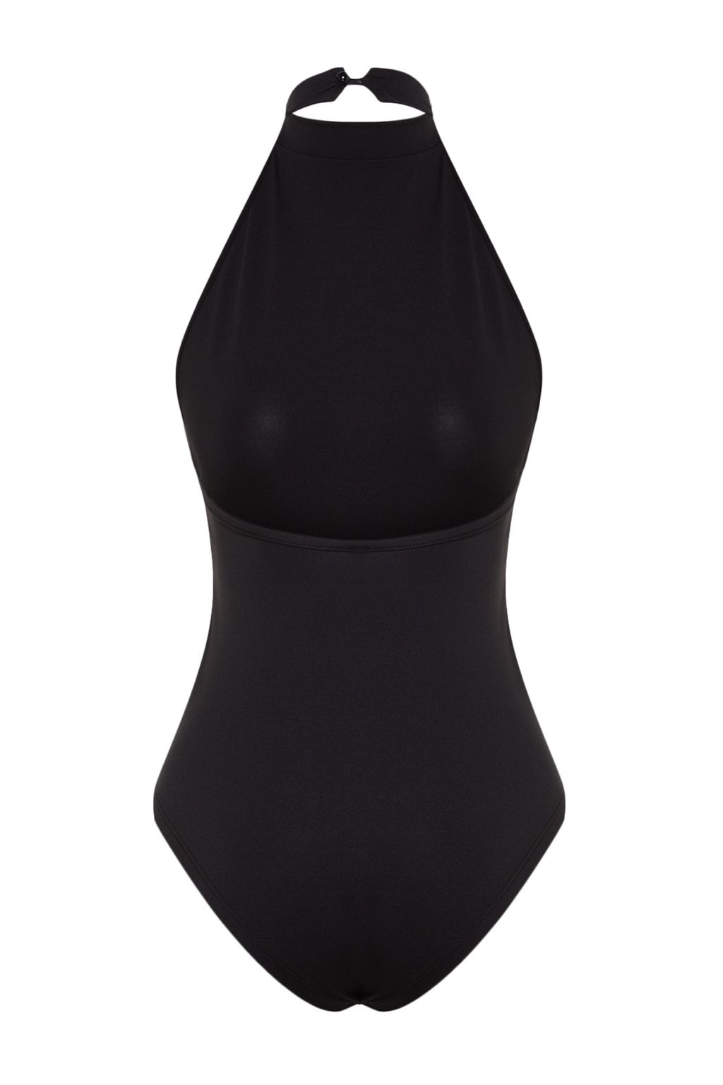 Siyah Dik Yaka S?rt Dekolteli Esnek Alttan C?tc?tl? Orme Body TWOSS23BD00037